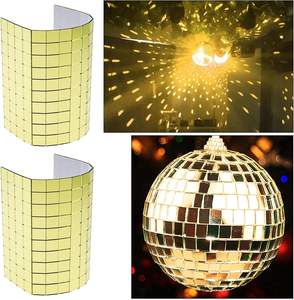 Mini Piastrelle <span class=keywords><strong>a</strong></span> Mosaico Quadrate in Vetro, <span class=keywords><strong>Specchio</strong></span> Dorato Autoadesivo per Fai da Te, Decorazione Natalizia <span class=keywords><strong>a</strong></span> Sfera 10x10 - Product Image 1