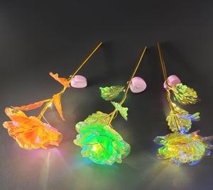 Intermitente 24K oro rosa para siempre tallo largo Artificial Led flores iluminadas regalo para el Día <span class=keywords><strong>DE</strong></span> LA MADRE Acción <span class=keywords><strong>de</strong></span> <span class=keywords><strong>Gracias</strong></span> Día <span class=keywords><strong>de</strong></span> San Valentín - Product Image 4