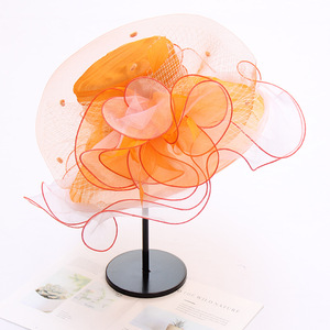 Thanh Lịch Độc Đáo Organza Gạc Hoa Fascinator Trang Phục Chính Thức Mặt Trời Hat Cho Phụ Nữ Của Đám Cưới Bên <span class=keywords><strong>Top</strong></span> Hat Phong Cách Với Thời Trang Sequins - Product Image 4