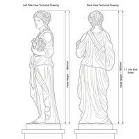 Escultura de Figura Humana Monumental de Mármol, Estilo Europeo-Americano, Personalizada, Grande, Acabado Moderno, de Gran Tamaño