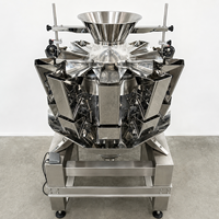 Machine de pesage multi-têtes compacte à 14 têtes, entièrement automatique et de haute précision, pour ligne d'emballage de noix de cajou et de snacks, avec sacs et feuilles d'aluminium
