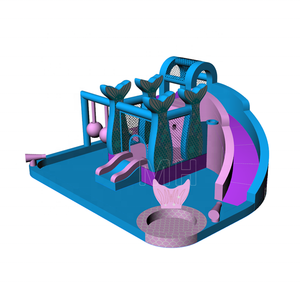 Nuevo Diseño de Lujo, Divertido Tobogán Inflable de Agua con Forma de Sirena para Exteriores, <span class=keywords><strong>Piscina</strong></span>, Parque Acuático, <span class=keywords><strong>Bolas</strong></span>, Casa de Brinco de Nailon Resistente, Pared de Escalada - Product Image 2