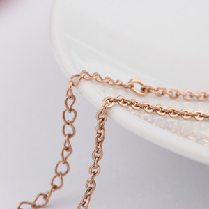 Collar de Acero Inoxidable Color Oro Rosa, 45-50 cm, Cadena Tipo O, para Uso Diario, Accesorio para Mujer, Regalo - Product Image 4