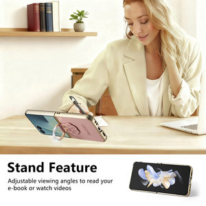 Custodia Ultra Sottile Elegante in PC Opaco Resistente agli Urti per Samsung Galaxy Z Flip 7 con Anello Porta-Dito - Product Image 3