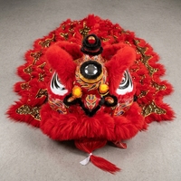 Costume de tête de lion pour le Nouvel An chinois, fait main pour adultes, en soie/coton, laine épaisse et peluche, traditionnel, pour spectacle sur mesure, 5000 ans d'histoire