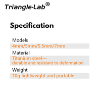 Clé à douille triangulaire Mini Trianglelab, quatre tailles (4 mm, 5 mm, 5,5 mm, 7 mm), en acier titane léger, pour buses M3, M4, M5, M6, V5, V6