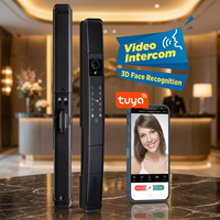 Serrure de porte numérique intelligente WiFi Tuya avec reconnaissance faciale, application, interphone et contrôle en alliage d'aluminium