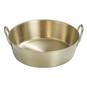 Korean Style 304 Stainless Steel Double Handled Snack Dish Gold Color Round Condiment Bowl For Party Use - Product Image 5