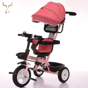 Baby can be lie down and seat baby tricycle / 360 degree rotating seat children tricycle / folding frame kids trike for sale