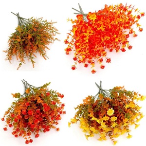 ช่อดอกไม้ประดิษฐ์ฤดูใบไม้ร่วง ยูคาลิปตัส เดซี่ สีม่วงลาเวนเดอร์ สำหรับตกแต่งบ้าน - Product Image 1