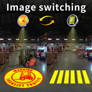 <span class=keywords><strong>Proyector</strong></span> Gobo de Seguridad Industrial de Doble Cabezal - Proyecta Símbolos de Advertencia y Alertas de Peligro Personalizados en Suelos, Paredes y Persianas de Fábricas - Product Image 2