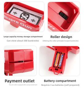 Pistolet lanceur d'argent, Pistolet jouet pour faire tomber l'argent, Pistolet lanceur de faux billets, Pistolet à effets de jet de billets pour films, jeux et fêtes - Product Image 2