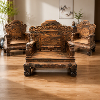 Ensemble de canapés de luxe en bois de rose noir indonésien en forme de U avec espace de rangement, personnalisable, grand modèle de style Ming Qing, style chinois