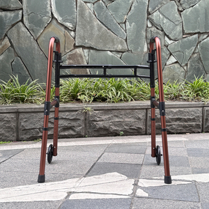 Rehabilitation Equipment Height Adjustable Aluminum Folding <strong>Walkers</strong> <strong>Rollators</strong> Walking Aids - Product Image 1