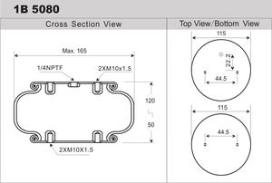 シングルコンボリュートエアスプリングプレート直径115mm 1B 5080エアベロー131衝撃吸収気球産業機器用 - Product Image 5