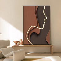 Vente en gros d'œuvres d'art abstraites de haute qualité avec bandes lumineuses LED pour la décoration murale et l'encadrement de tableaux