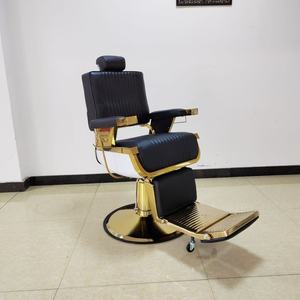 Chaises de barbier de haute qualité à hauteur de siège réglable, plaque de placage, chaise de salon de coiffure, vente en gros, personnalisable, noir moderne - Product Image 2