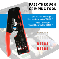 LAN Cat 7 Kit alat Crimping, Set alat perbaikan kabel jaringan RJ45 RJ11, Tang tangan obeng pemotong kawat jaringan kualitas tinggi