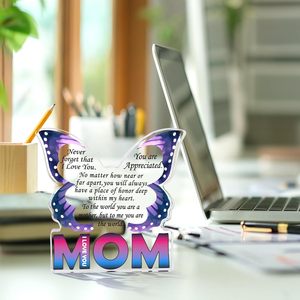 Letrero Decorativo Acrílico con Diseño de Mariposa, Te Amo Mamá, Regalo de Navidad o Cumpleaños para Madre, Novia Madre, Placa Decorativa Única - Product Image 6