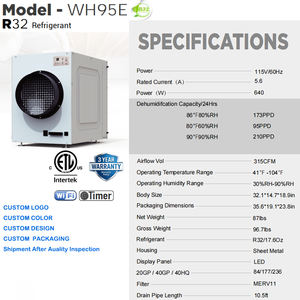 Deshumidificador Comercial para Toda la Casa, 115V 95-210 PPD HVAC, la Elección de Contratistas Profesionales - Product Image 2