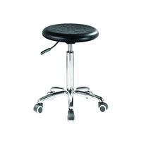 Tabouret de laboratoire industriel ESD de haute qualité en mousse PU noire ronde réglable en hauteur pivotant antistatique