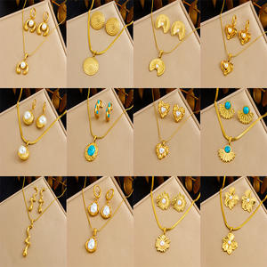 Parure de bijoux pour femme en acier inoxydable plaqué or de luxe, motif cœur vintage pour amoureux, avec perles turquoise bleues, idéale pour mariage, fiançailles et soirées - Product Image 6