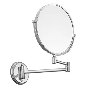 双面1X 3X放大镜可折叠伸缩化妆浴室镜柔性旋转剃须镜