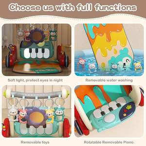 Alfombrilla de juego para gimnasio de bebé, Centro de Actividades 2 en 1 <span class=keywords><strong>con</strong></span> piano, tiempo de barriga, alfombrilla de juego de plástico plegable para niños pequeños para recién nacidos - Product Image 4