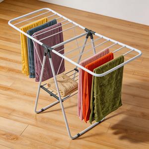 Séchoir à linge portable pliable à double niveau, anti-rouille, multifonctionnel, avec ailes réglables pour serviettes - Product Image 4