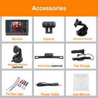 Caméra de recul sans fil de 4.3 pouces pour voiture De Seguridad Para European USA License Plate Frame Backup Car Reverse Camera