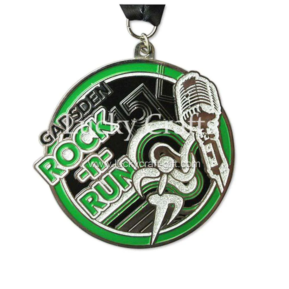 Cheap custom logo music medal with ribbon for promotional