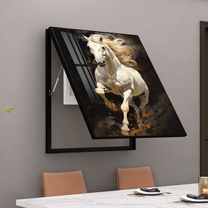 Moderno coperchio della scatola del contatore elettrico con cavallo dipinto Still Life verticale appeso pannello di distribuzione carta supportata decorazione - Product Image 3