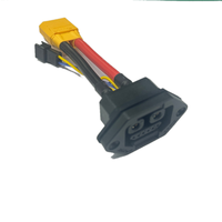 Connecteur XT90 femelle à montage sur panneau 2+6 broches avec fil en silicone 8AWG et joint étanche pour batterie de vélo électrique