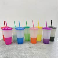 Gobelet en plastique réutilisable PP 710 ml (24 oz) à changement de couleur, avec logo personnalisé, indispensable pour l'été et la rentrée scolaire, idéal pour les cadeaux de fête