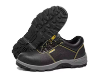 Zapatos de Seguridad para Hombre con Puntera de Acero Resistente a Pinchazos | Botas de Trabajo de Cuero Vacuno con Relieve Antideslizante, para Primavera, Verano, Otoño e Invierno