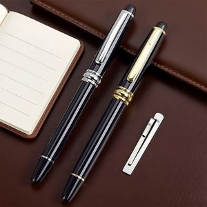 High Quality Luxury Business Ballpoint <b>Pen</b> Personalized Logo Black Body with Gold and Silver Trim Custom Logo Gift for Office - Product Image 1