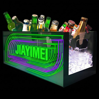 LED Rechargeable Acrylique Conteneur Seau Nightclub Bar Lumineux Raisin Rouge Vin Whisky Vodka Acrylique LED Bière Affichage