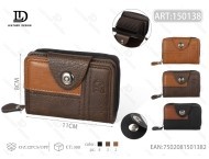 Portacarte a Fisarmonica da Uomo con Bottone Singolo in Vera Pelle, Portafoglio per Carte di Credito da 5 Pollici - Product Image 1