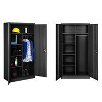 Armoire en acier à 2 portes KD Structure, moderne et durable, pour chambre à coucher, bureau à domicile, école, hôpital, avec serrure.