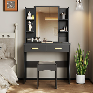Kadın kızlar LED ışıkları ayna Vanity masa masası seti ile yatak odası için güç çıkışı küçük makyaj Vanity - Product Image 5