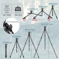Trépied en fibre de carbone pour la chasse 360 °   Rotule pivotante pour pince de repose-selle de tir de précision
