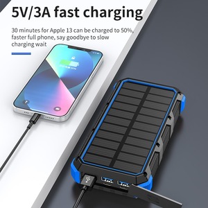 Produits les plus vendus Chargeur de téléphone portable à charge rapide avec LED Powerbank portable 20000mah Power Bank solaire sans fil avec câbles - Product Image 4