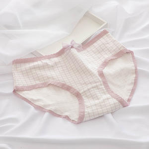 Nouvelle conception, culotte pour filles à pois, tricotée, à porter tous les jours, culotte en coton pour femmes, <span class=keywords><strong>taille</strong></span> mi-<span class=keywords><strong>haute</strong></span> - Product Image 4