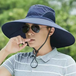 Nouveau Chapeau de Pêcheur <span class=keywords><strong>d</strong></span>'Été Rayé 15 cm à Grandes Bords, Protection Solaire Respirant et <span class=keywords><strong>D</strong></span>écontracté pour l'Extérieur et l'Alpinisme - Product Image 3