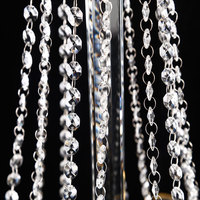 Chandelier à 6 bras de support de fleurs, chandelier boule de cristal, chandelier pour décoration de table de mariage, chandelier bon marché, en vente