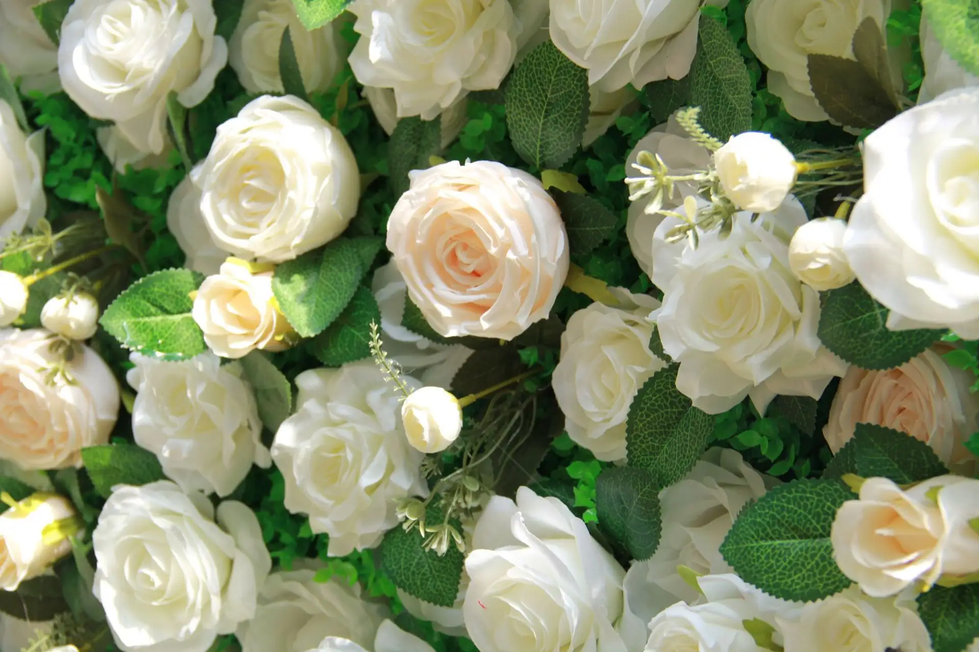 Artificielle Blanc Rose Floral Photographie Décors De Mariage Fleurs Décoration Murale Photo Fond Fête D'anniversaire Décor