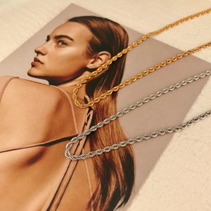 Gioielli personalizzati donna uomo collana girocollo in oro 18 carati con catena grossa in acciaio inossidabile - Product Image 5