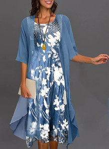 Conjunto de Dos Piezas Personalizable con Logotipo: Vestido <span class=keywords><strong>Elegante</strong></span> de Gasa <span class=keywords><strong>para</strong></span> Mujer y Blusa Larga, <span class=keywords><strong>Ropa</strong></span> Casual Femenina con Estilo - Product Image 3
