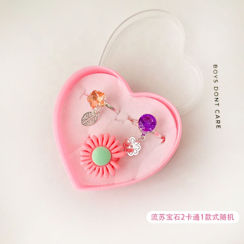 BESTonZON 100 Anillos De Plástico De Dibujos Animados Para Niñas – Joyas De Resina De Colores, Regalo De Cumpleaños Para Niñas De 5 A 12 Años