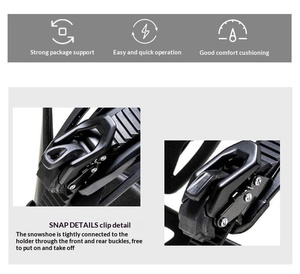 Fixations de <span class=keywords><strong>ski</strong></span> et snowboard avancées conçues pour hommes, construction en alliage d'aluminium durable et fixation à boucle polyvalente - Product Image 4